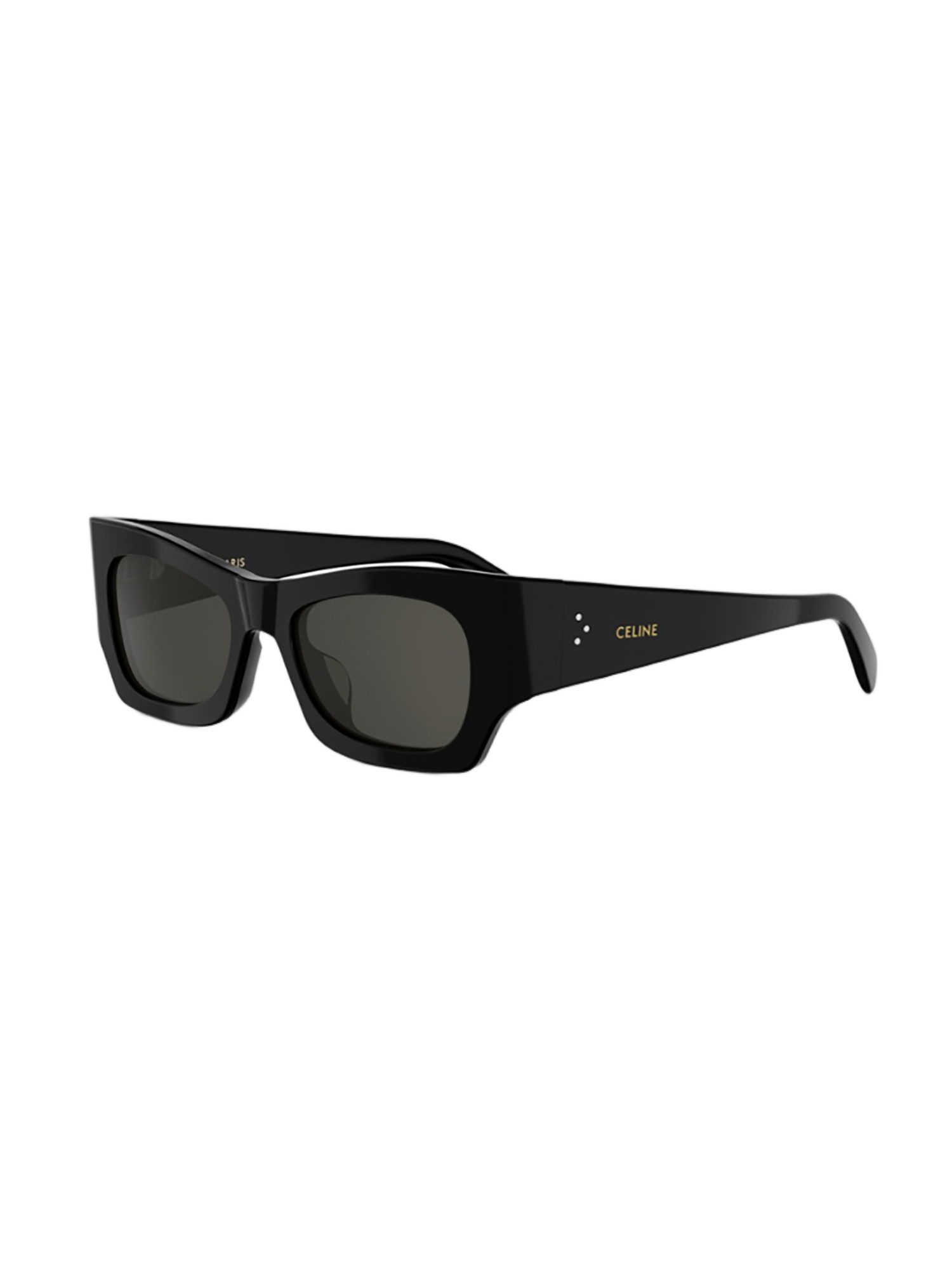 Rectangular Sunglasses with Glossy Black Frame