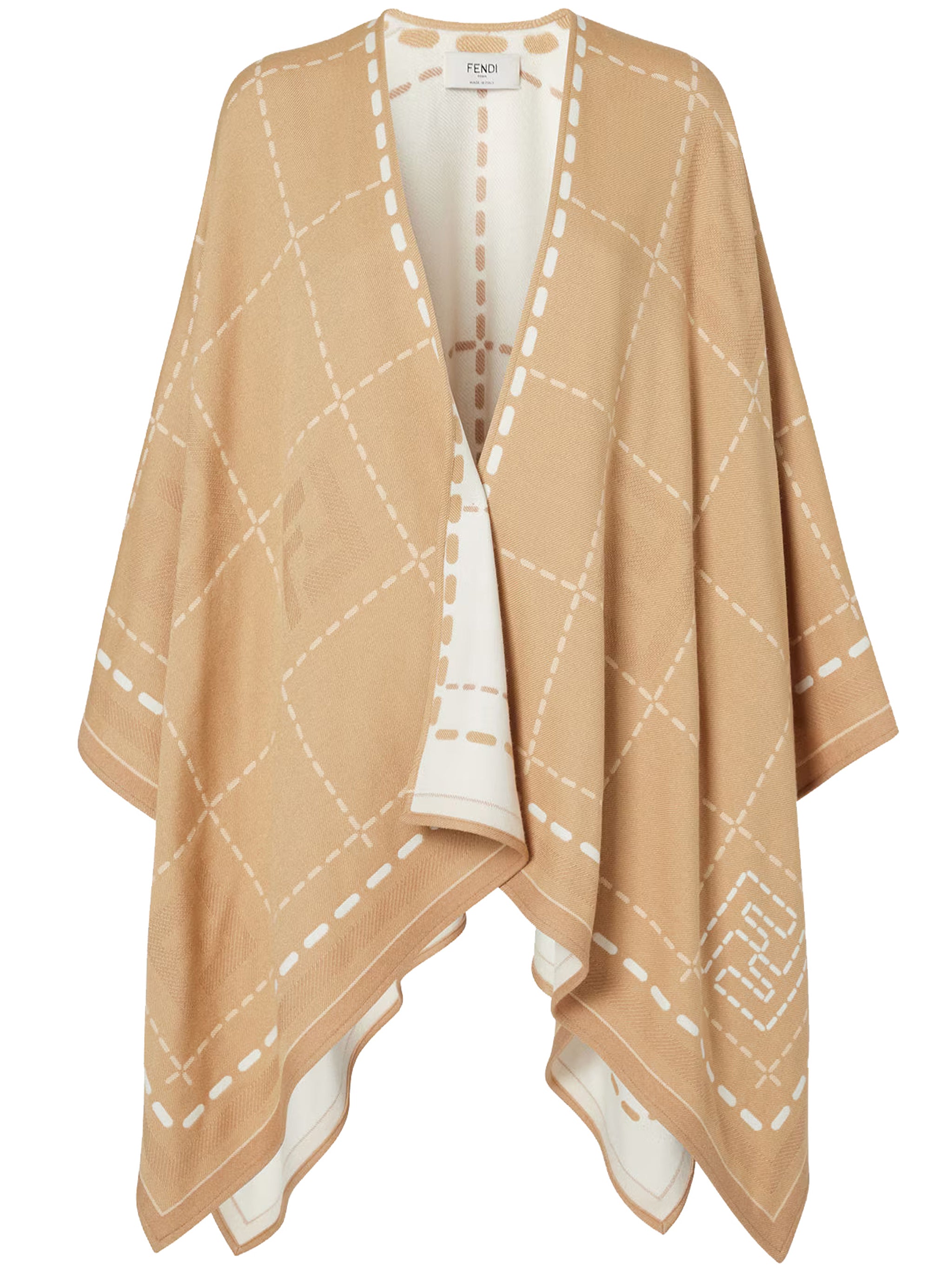 Macro Check Se Reversible Tan Poncho