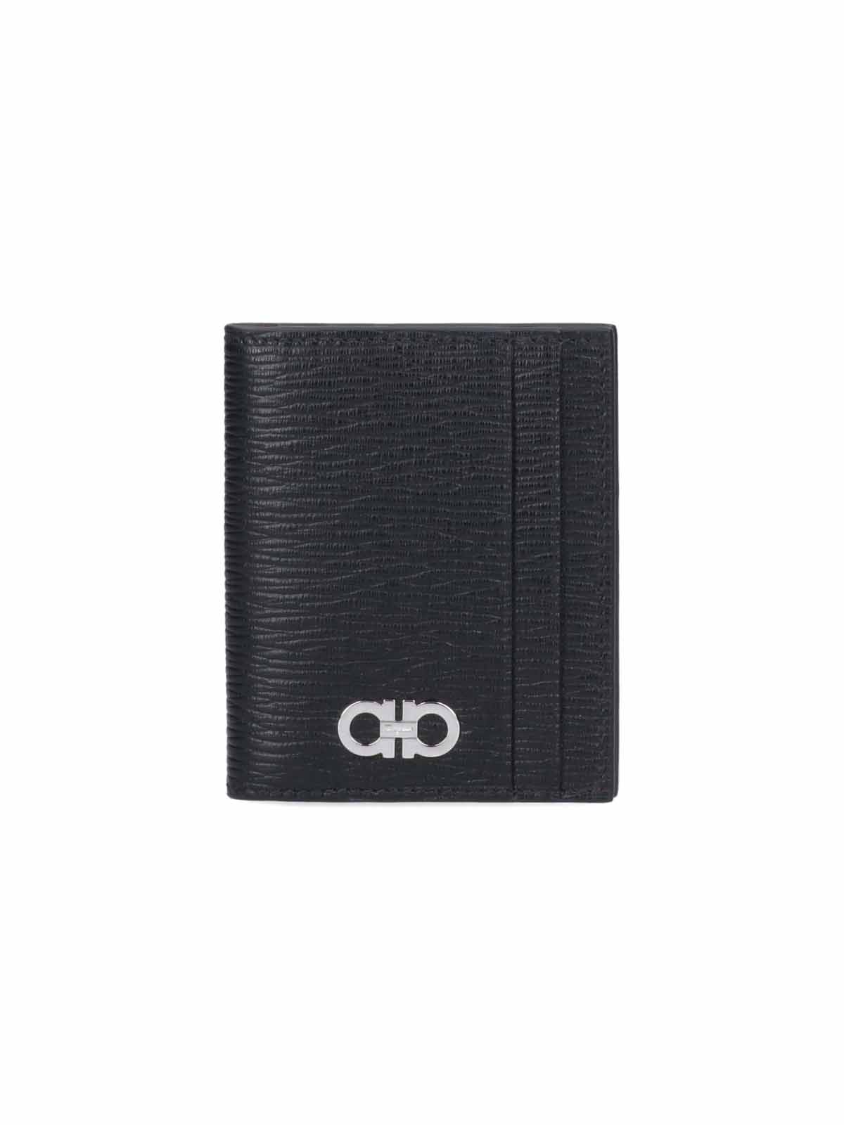 'Gancini' Bi-Fold Wallet – Black & Red