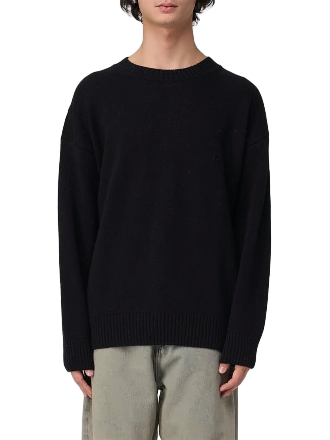 Relaxed Fit Black Merino Wool