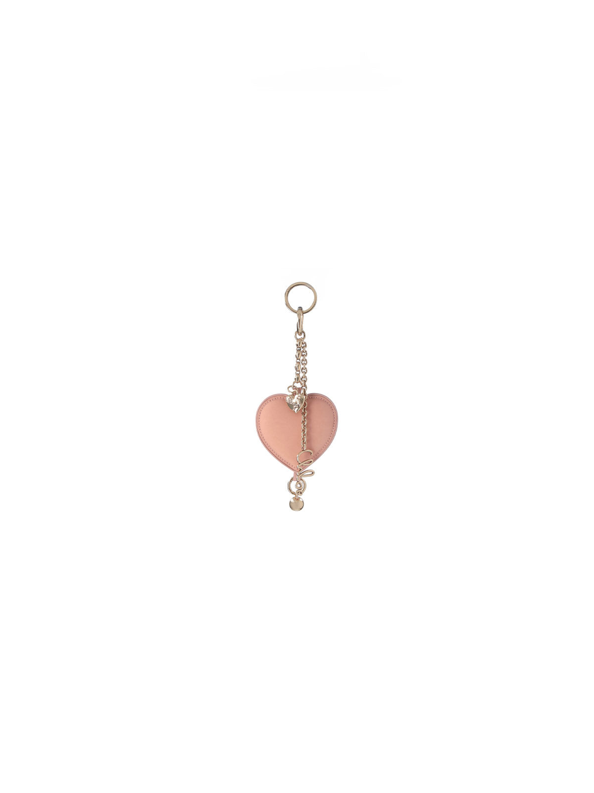 Pink Symbols Heart Leather Keyring