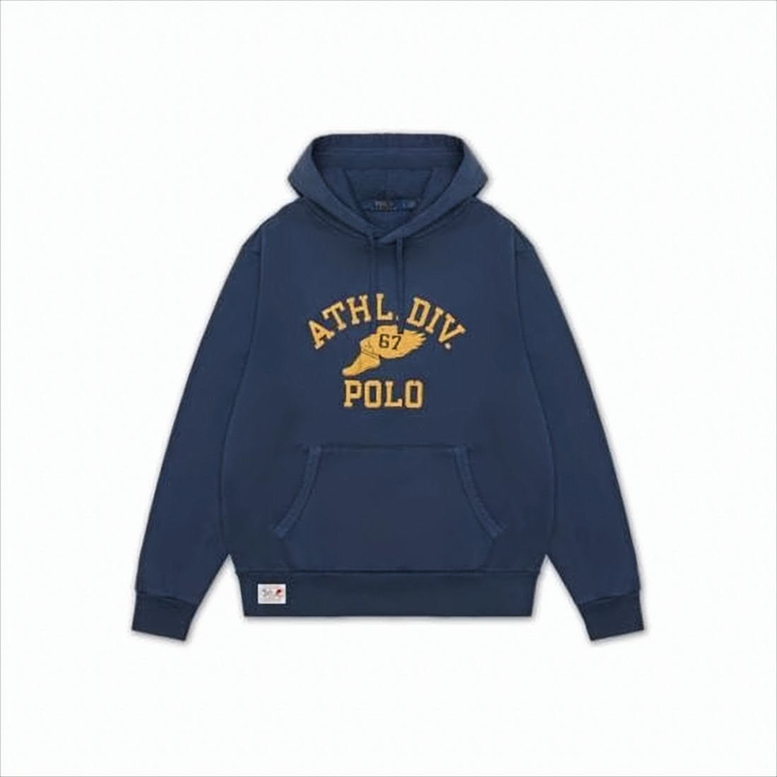 Navy Blue Fleece Sweatshirt With Graphic Detailing