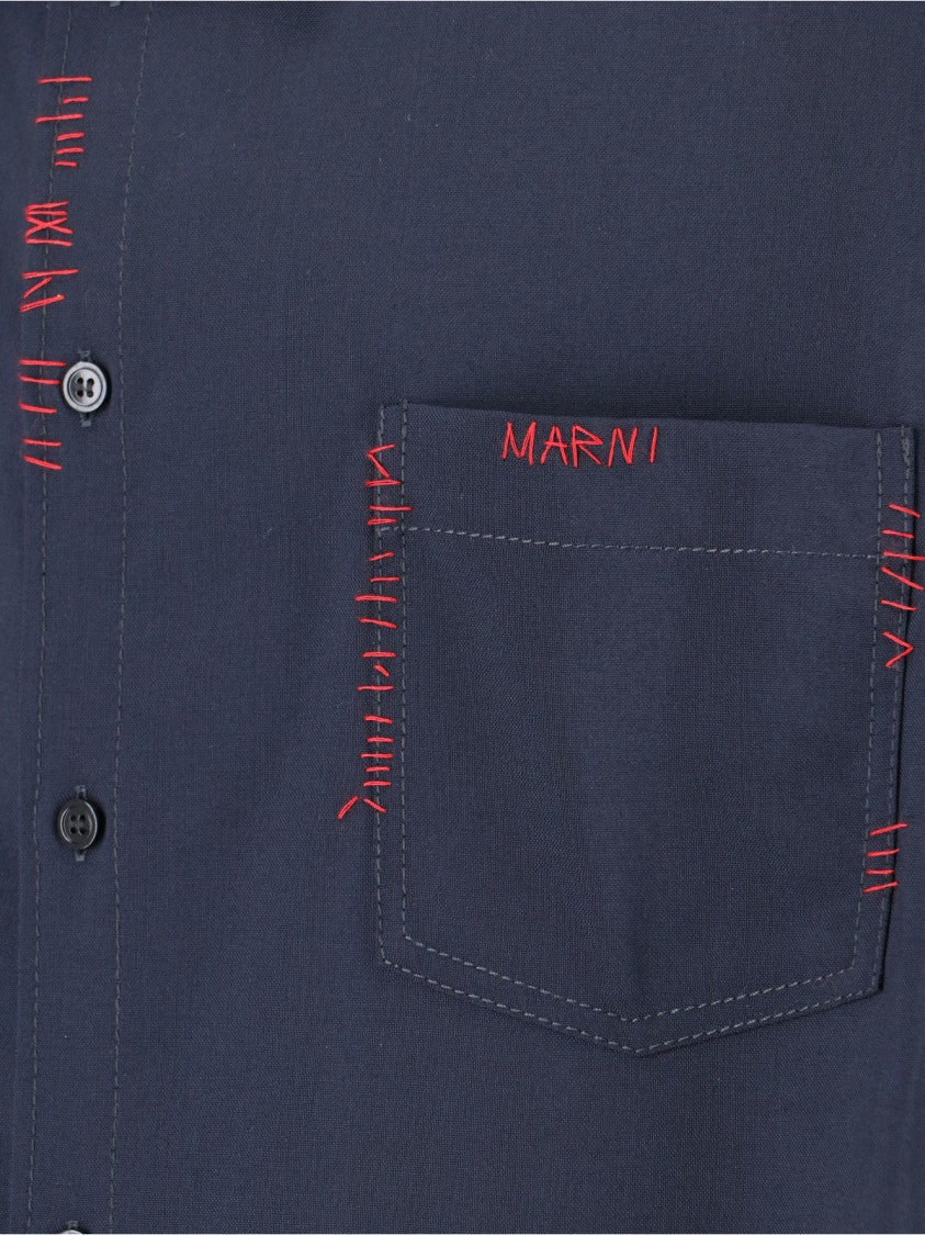 Two-Tone Shirt – Navy/Red/Black