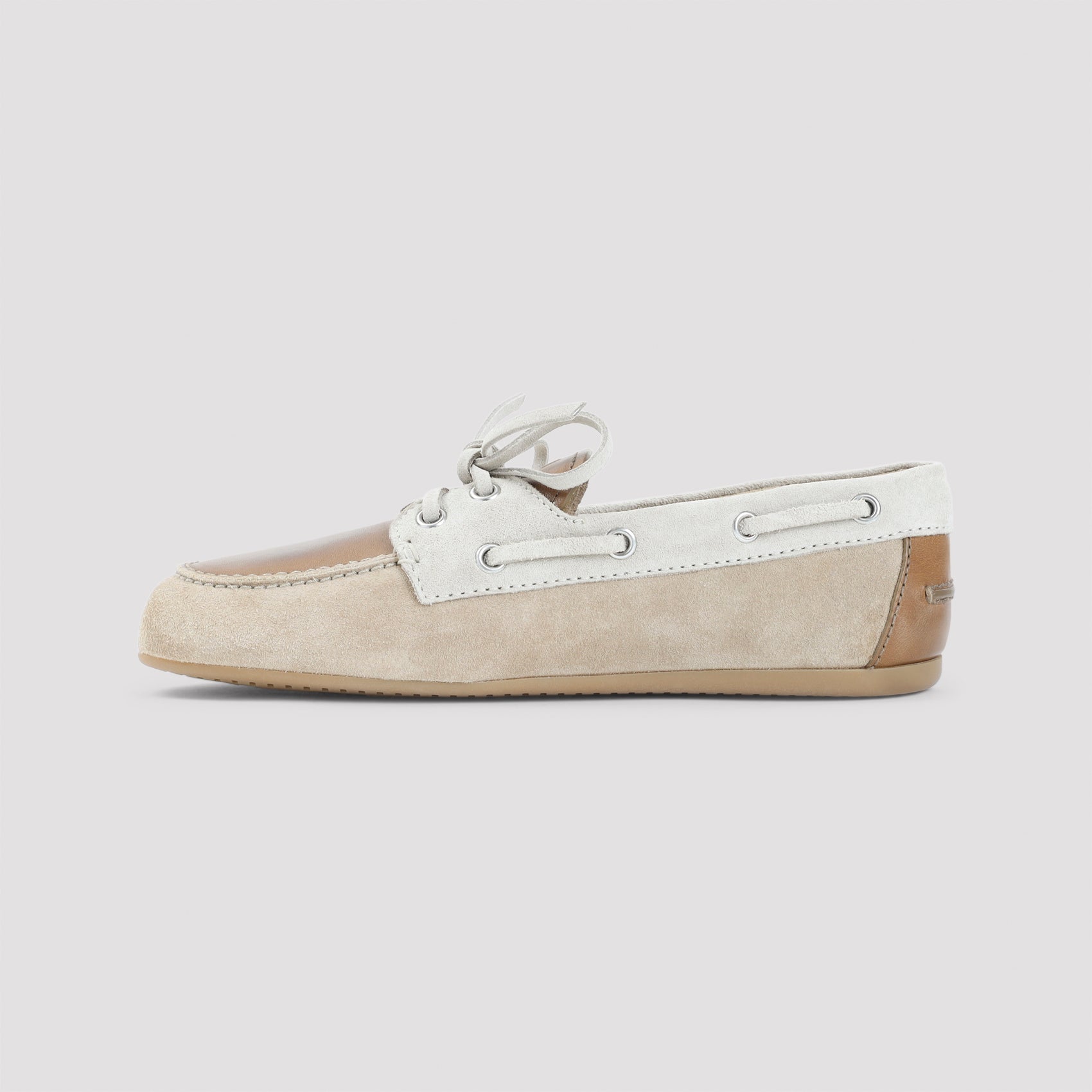 Moccasin-Style Loafers with Mixed Textures