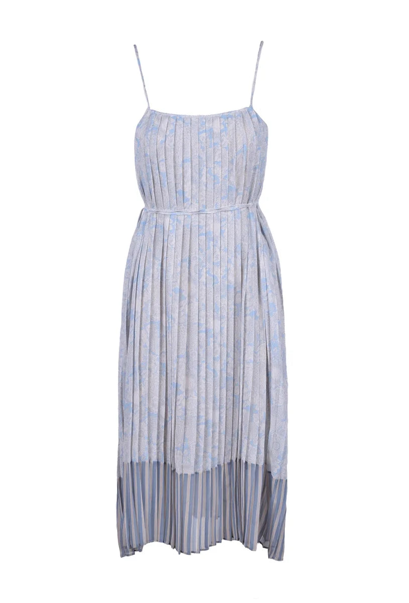 Light Blue Pleated Dress