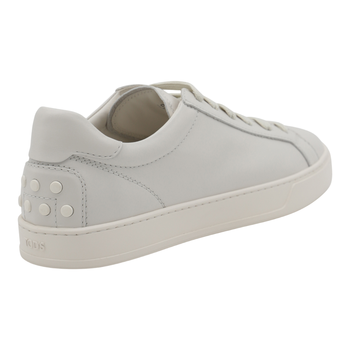 Monochromatic White Sneakers with Textured Heel Detail