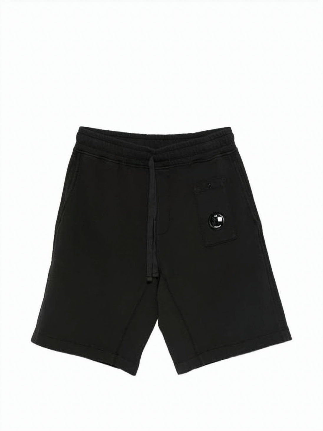 Relaxed Fit Olive Shorts With Button Closure And Flap Pocket