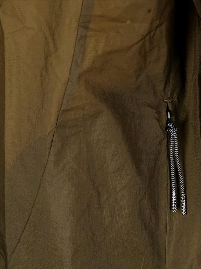 Slightly Cropped Lightweight Brown Jacket with Hood