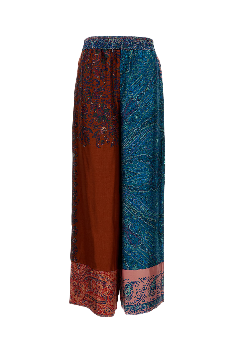 Multicolor Silk Palazzo Trousers
