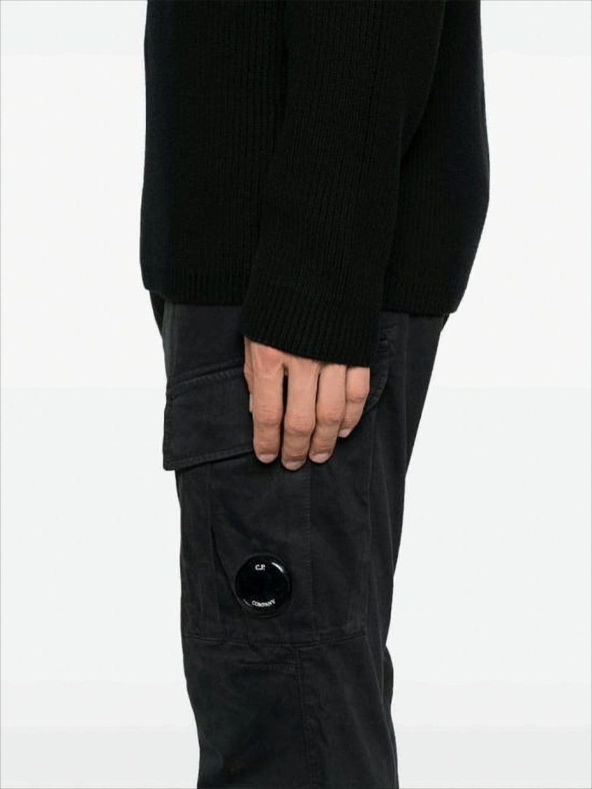 Straight Fit Pants With Cargo-Style Pockets And Matte Finish