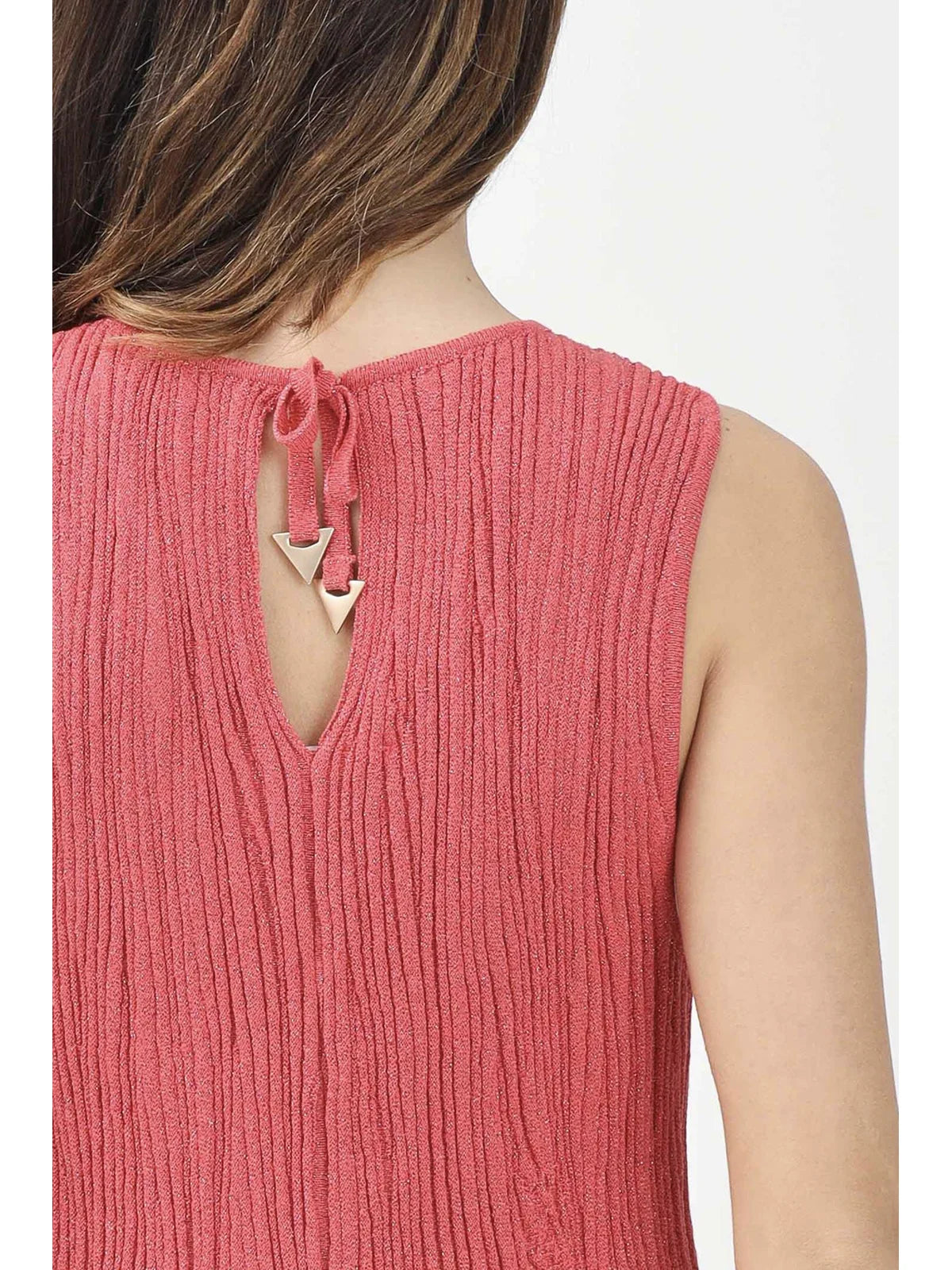 Red Viscose Polyamide Polyester Knit Dress