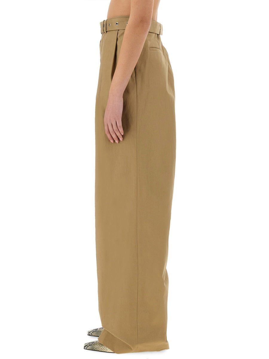 Wide-Leg Pants With Matching Belt For Comfort