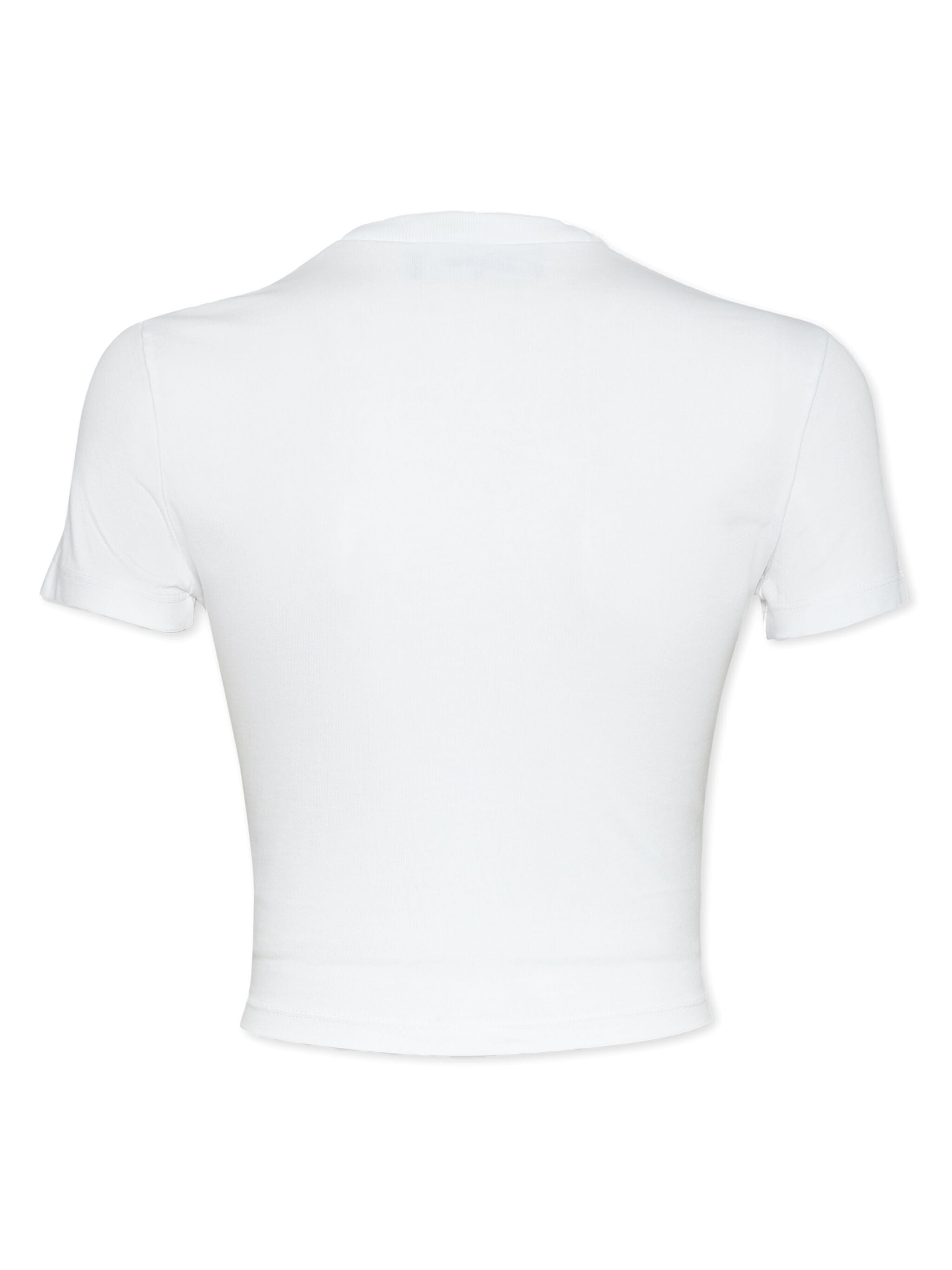 Cropped White Cotton Jersey Icon T-Shirt