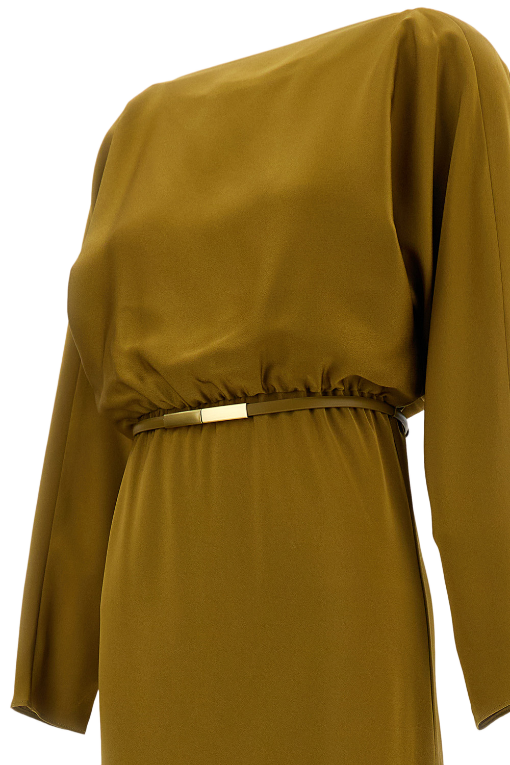 Olive Green Long-Sleeved Maxi Dress