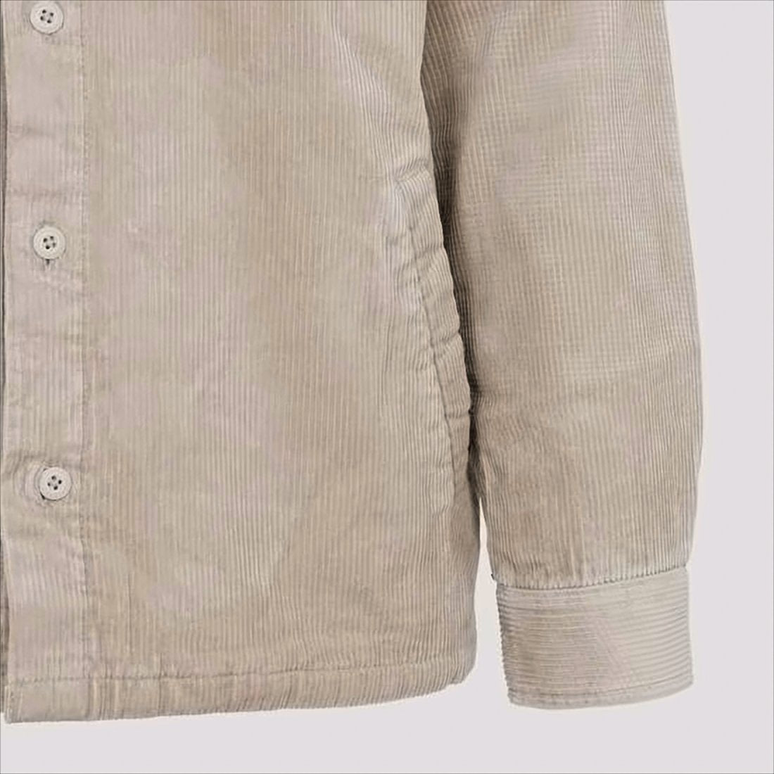 Corduroy Button-Up Shirt with Classic Collar