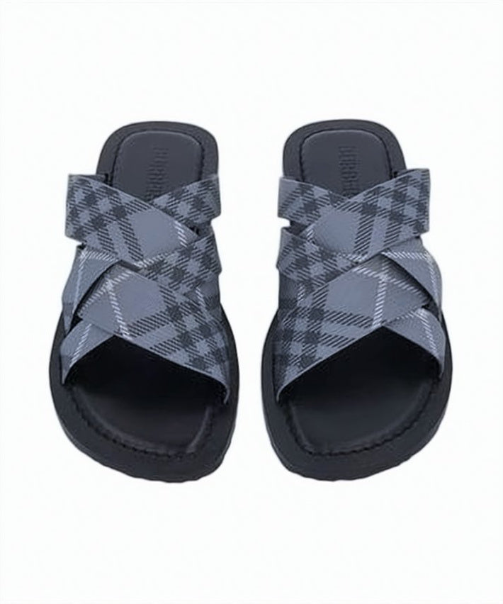Crisscross Strap Slip-On Sandals