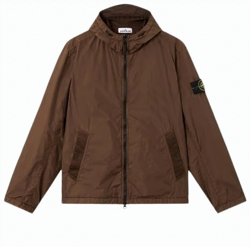 Crinkled Nylon Wind Resistance Hooded Jacket