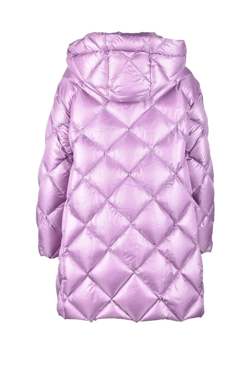 Boxy Quilted Down Jacket with Hood