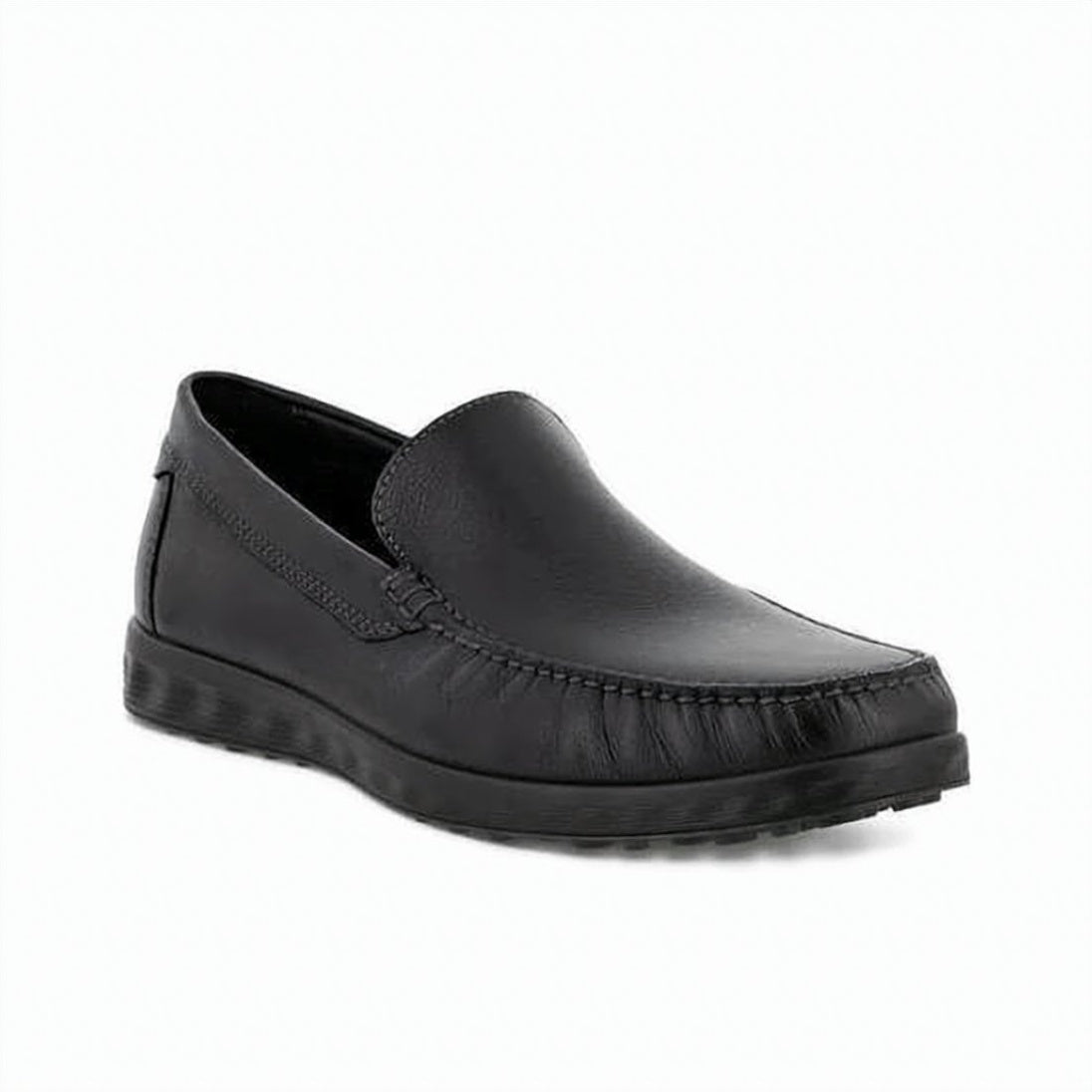 Leather Slip-On Loafers with Textured Sole