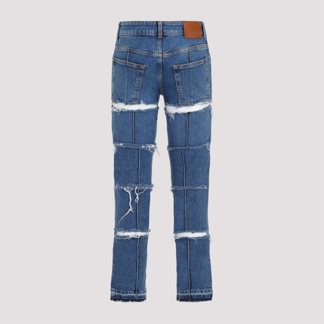 Denim Blue Stone Wash Cotton Pants
