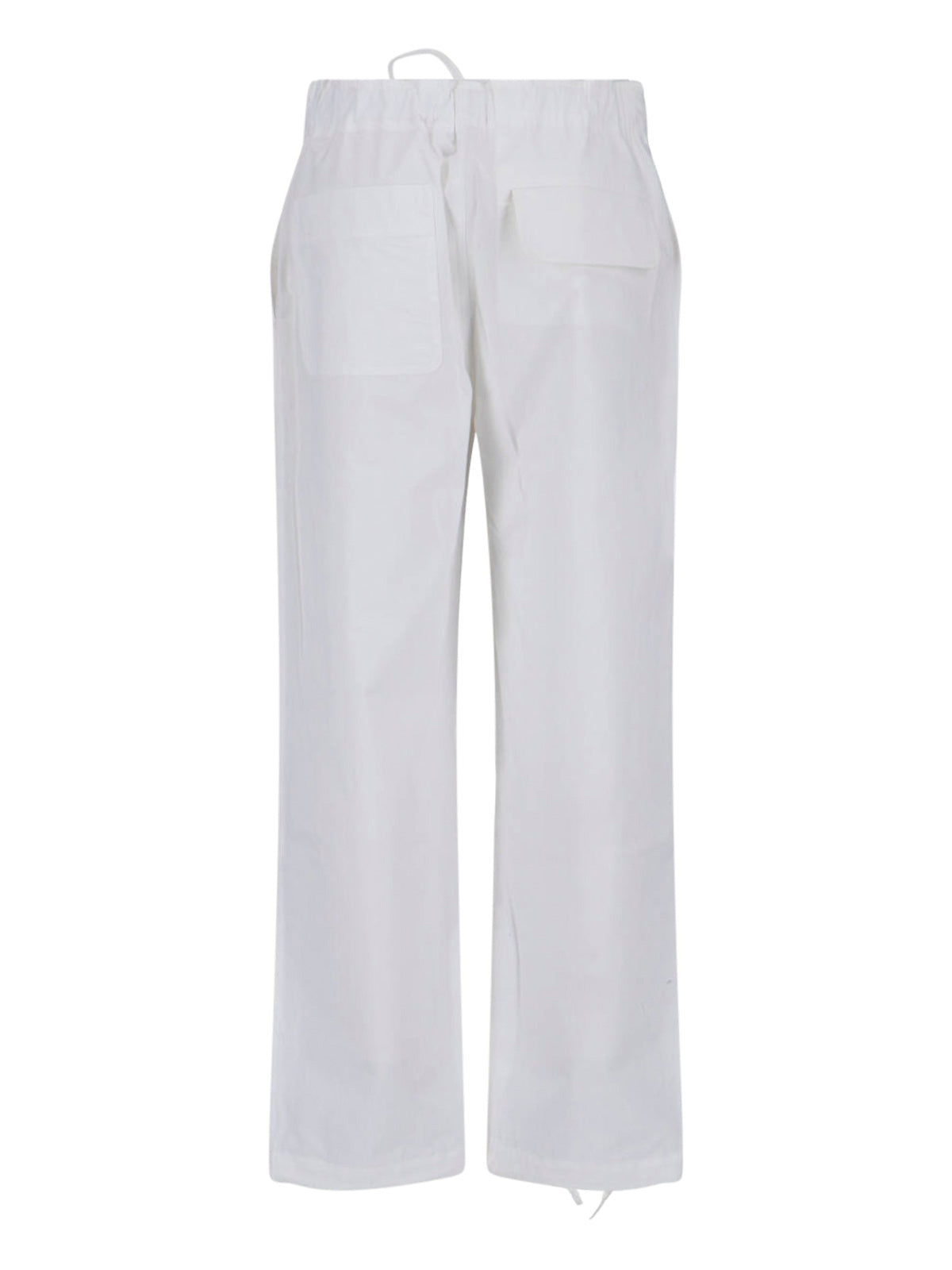 Tailored White Trousers with Straight-Leg Cut