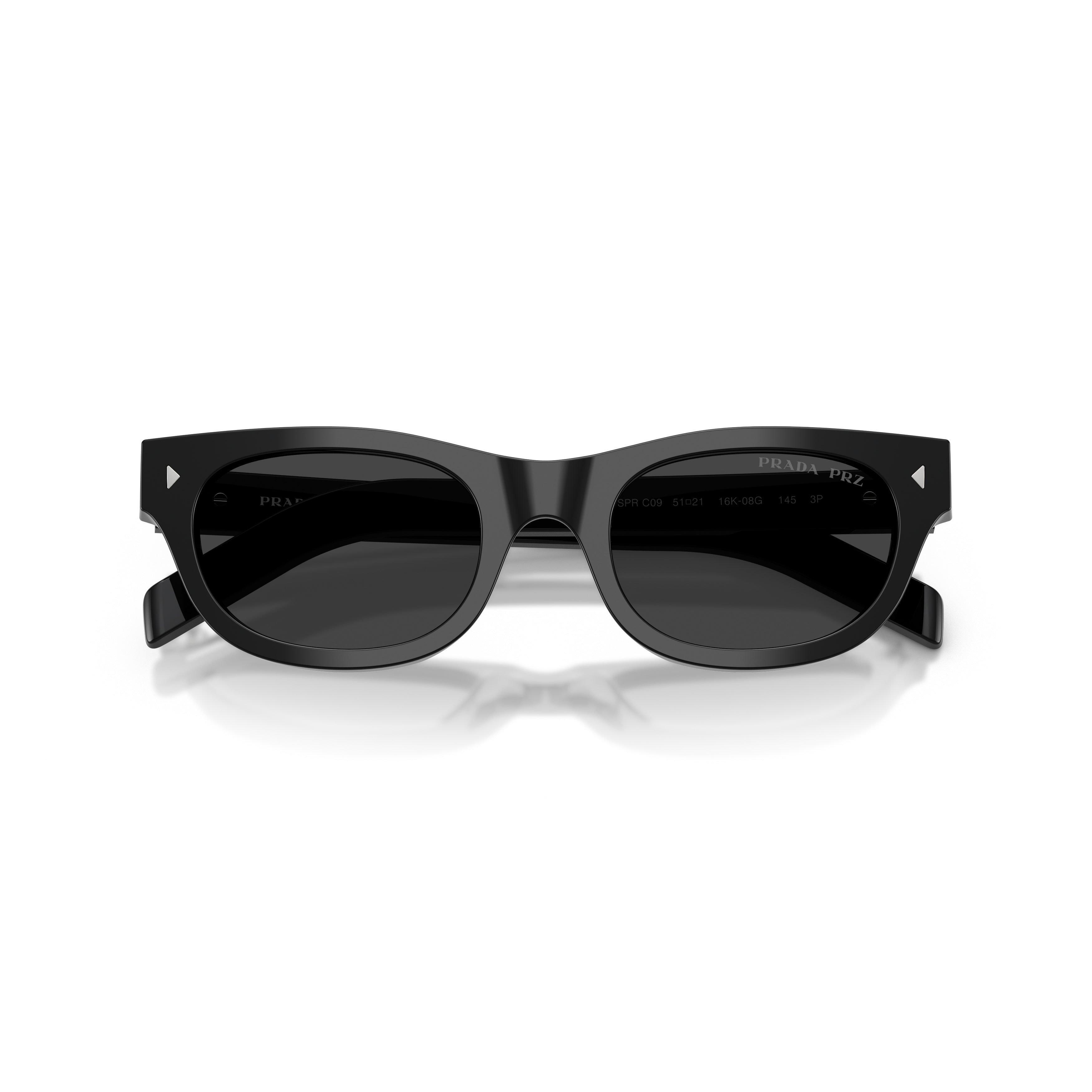 0pr C09s Rectangular Black Acetate Sunglasses