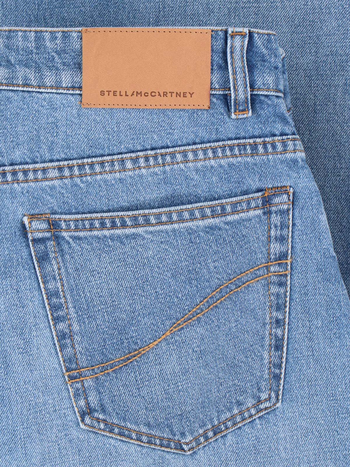Blue Cotton Denim Wide-Leg Jeans