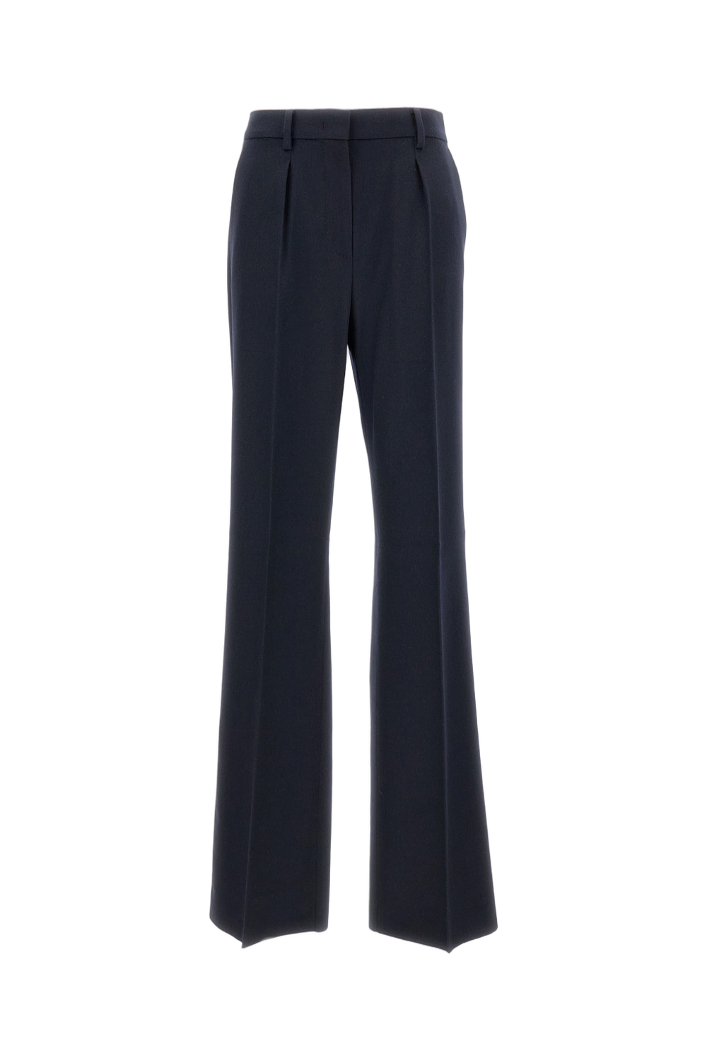 Tailored Blue Wool Trousers With Pleats