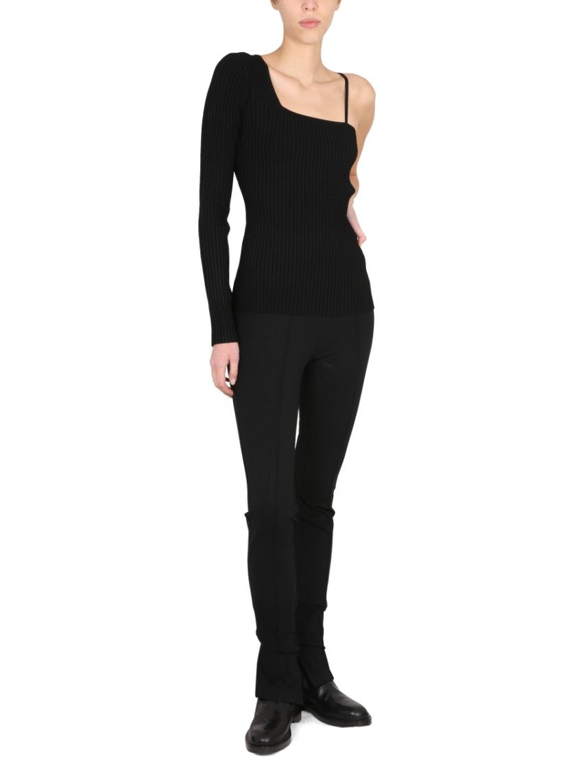 Asymmetrical Ribbed Knit Top