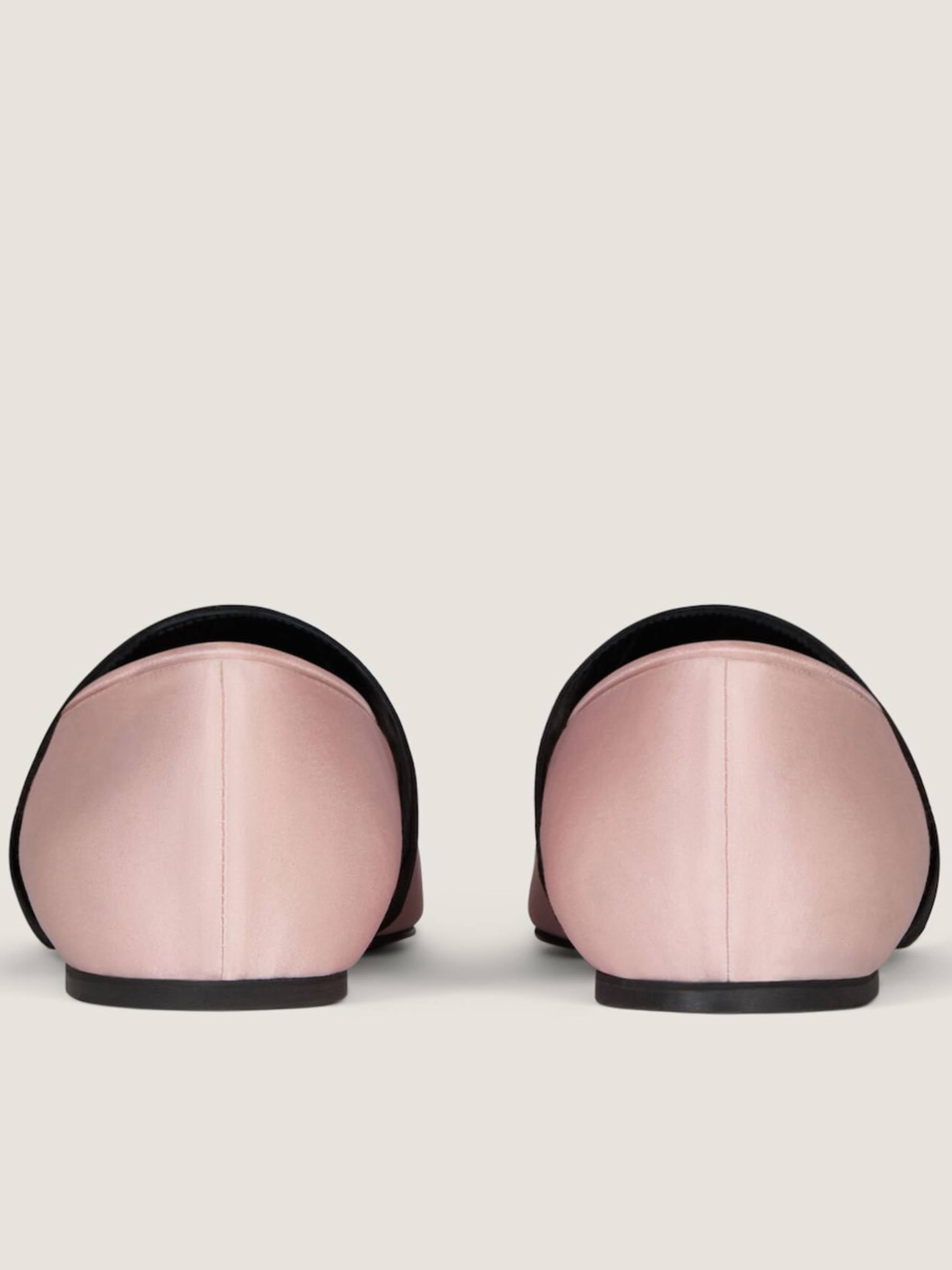 Sliced Square Pointed Pink Ballerina Flats