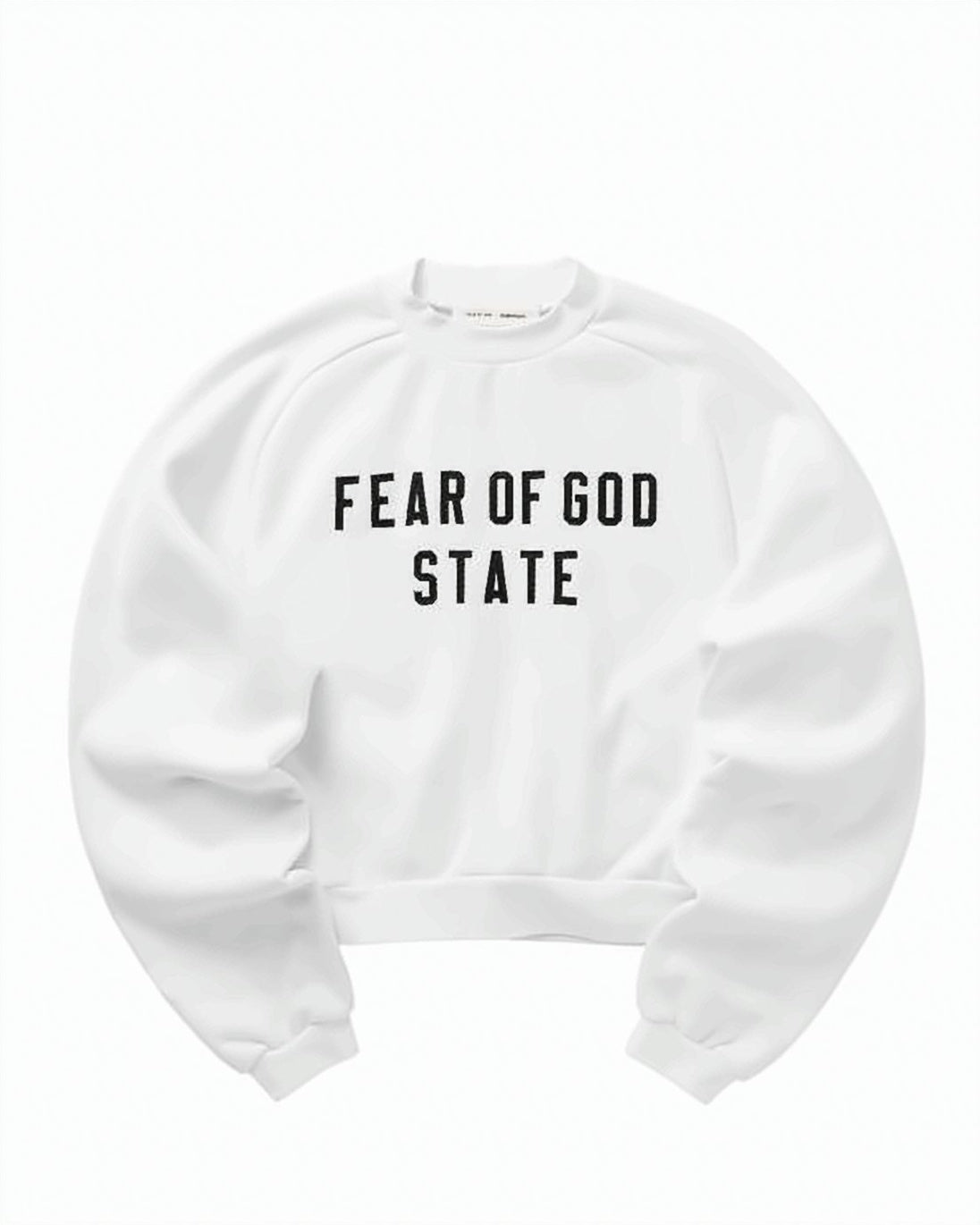 Cropped Fleece Hoodie with Bold Text