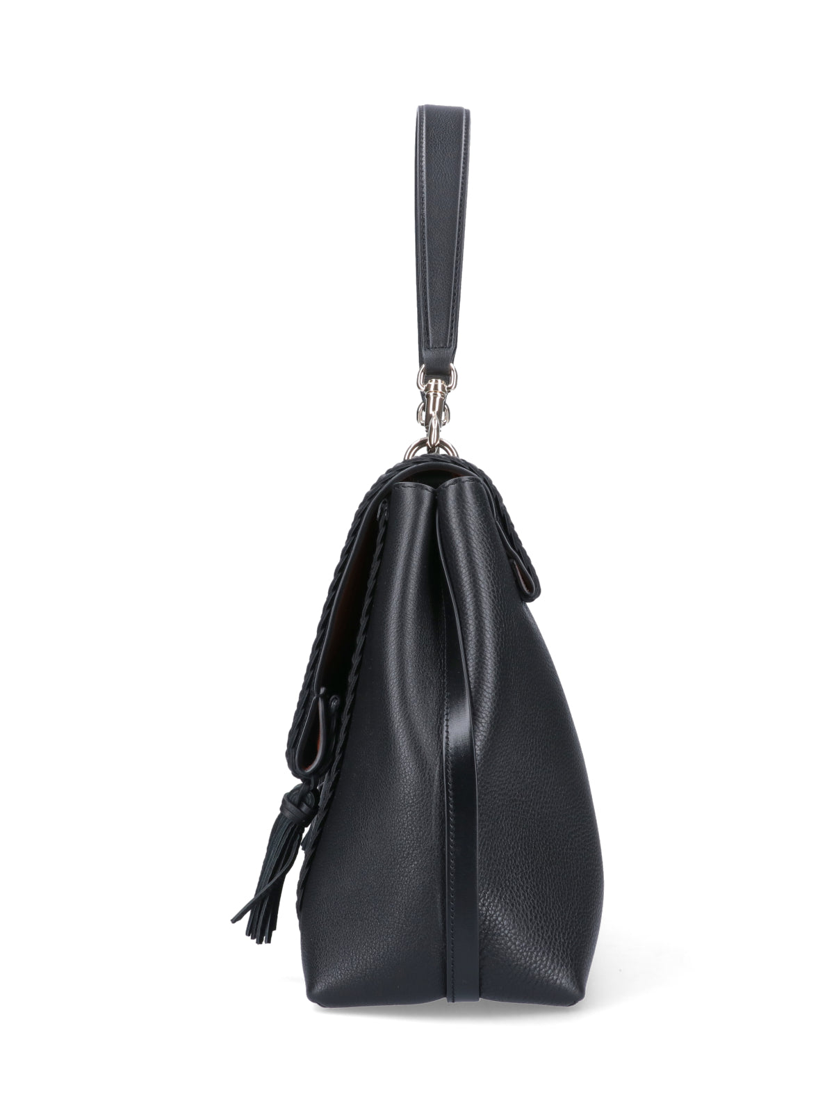 Black Penelope Large Hammered Leather Bag