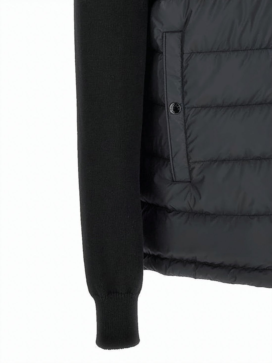Quilted Padded Jacket with Knit Sleeves