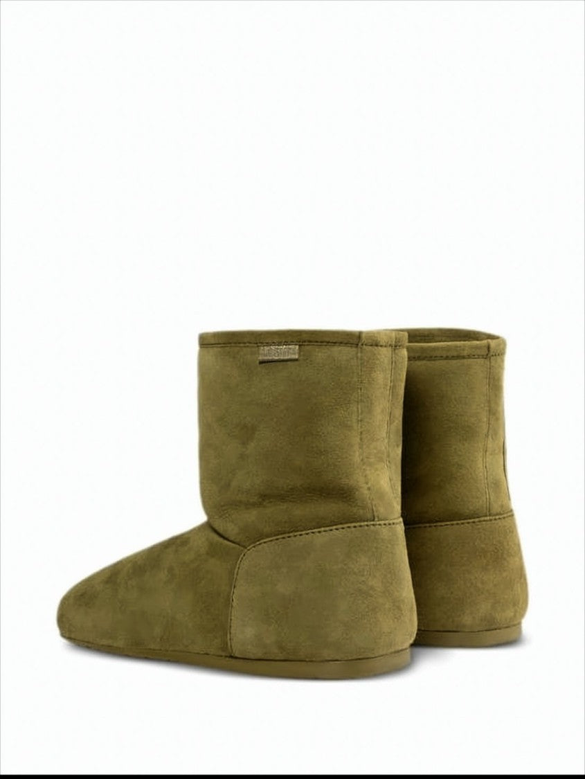 Mid-Calf Suede Boots with Plush Wool Lining