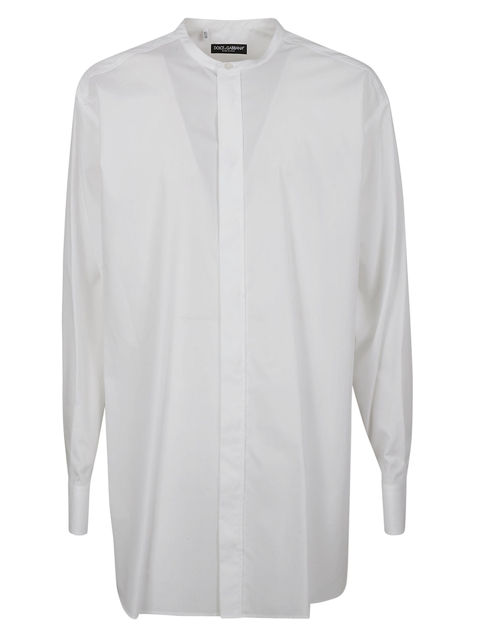 White Shirt with Band Collar