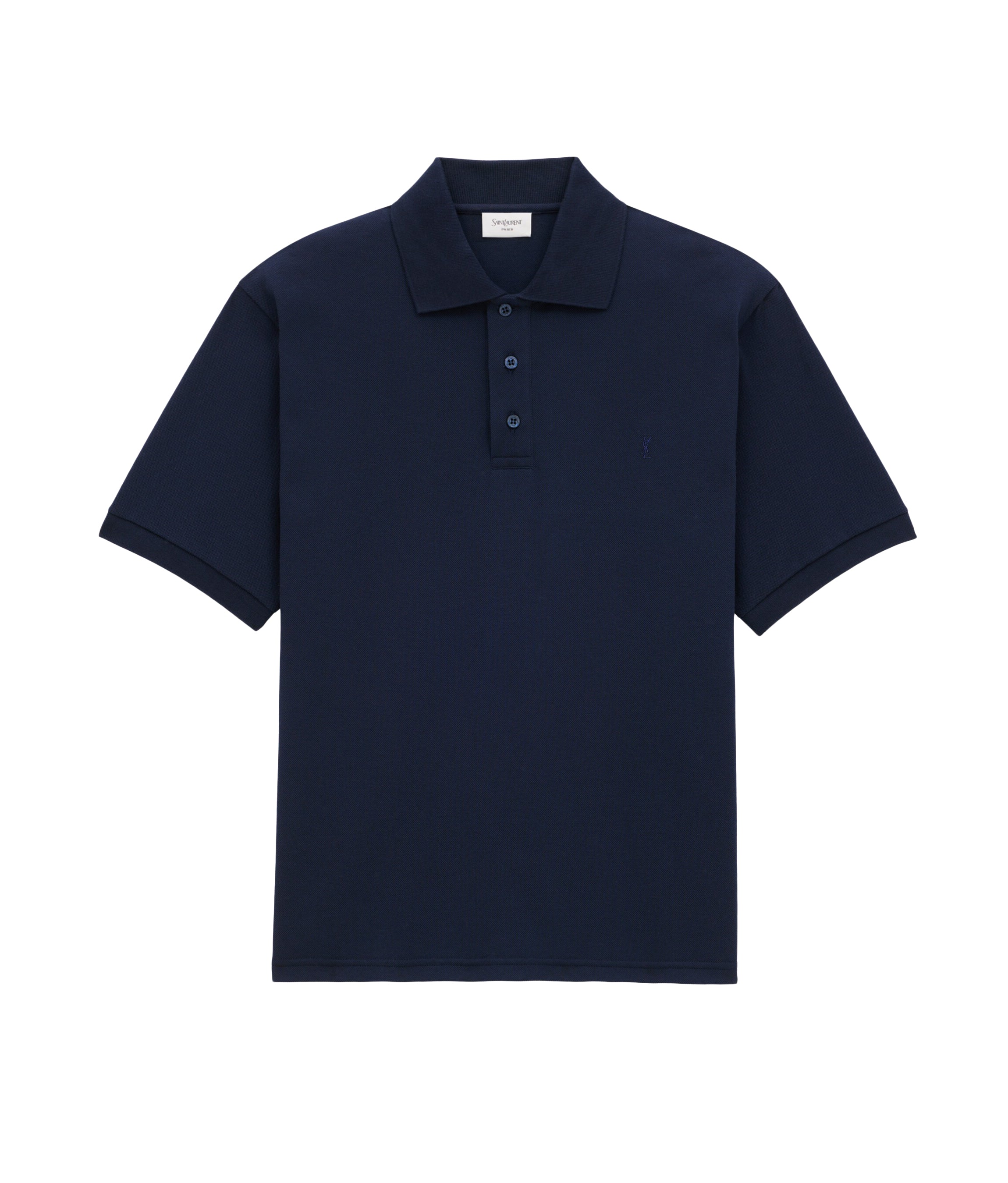 Deep Navy Blue Polo Shirt with Traditional Collar