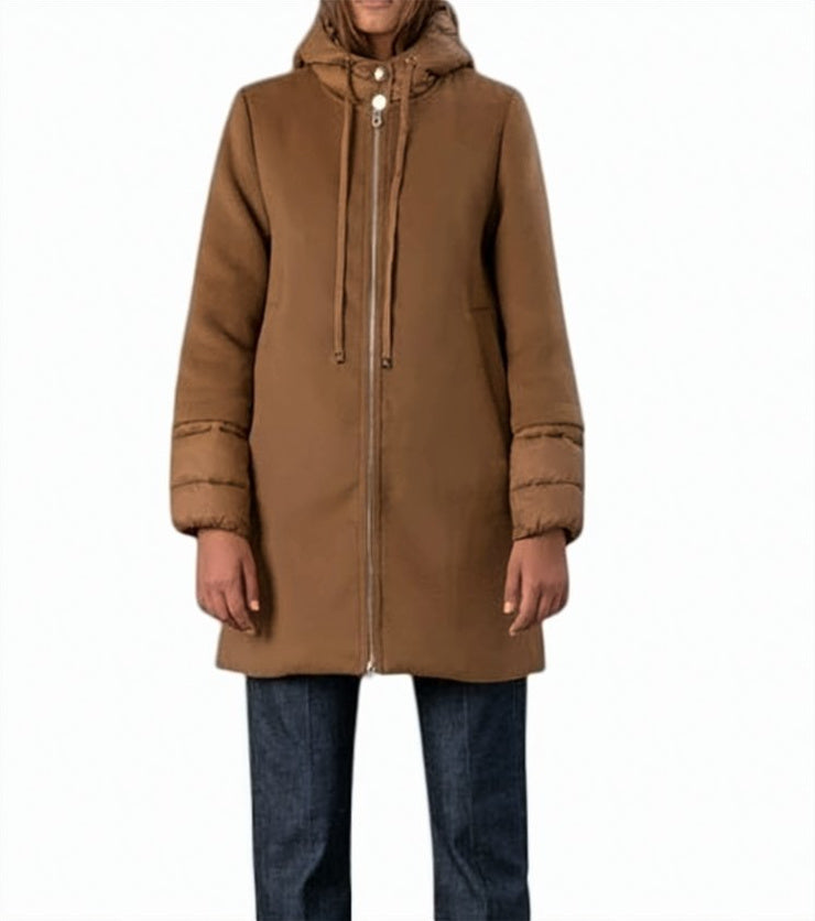 Shiny Velour Coat with Chanel Collar