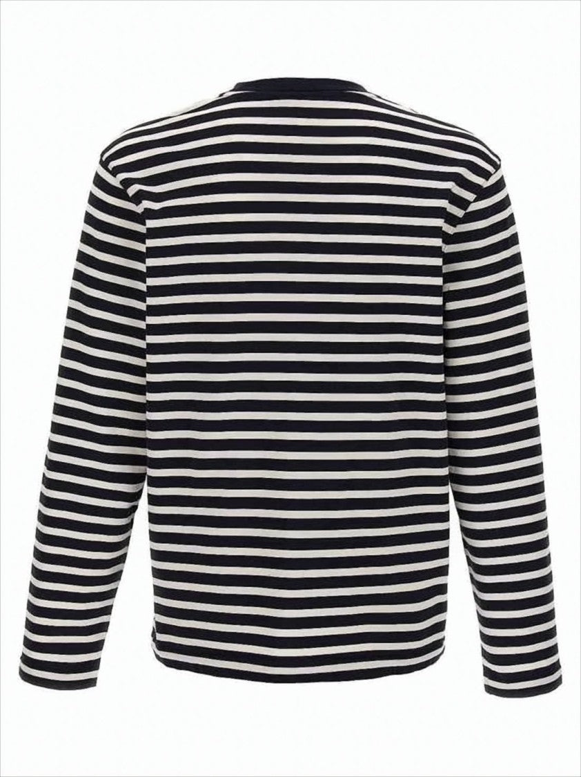 Striped Long-Sleeve T-Shirt With Embroidered Emblem