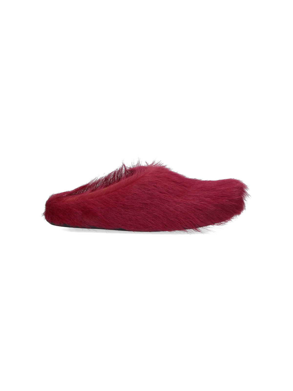 Slip-On Mules in Red Calf Hair Leather