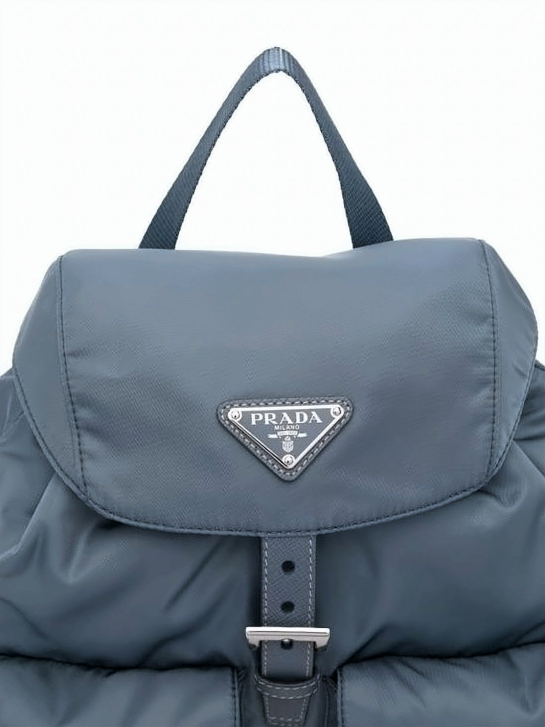 Compact Blue Nylon Backpack