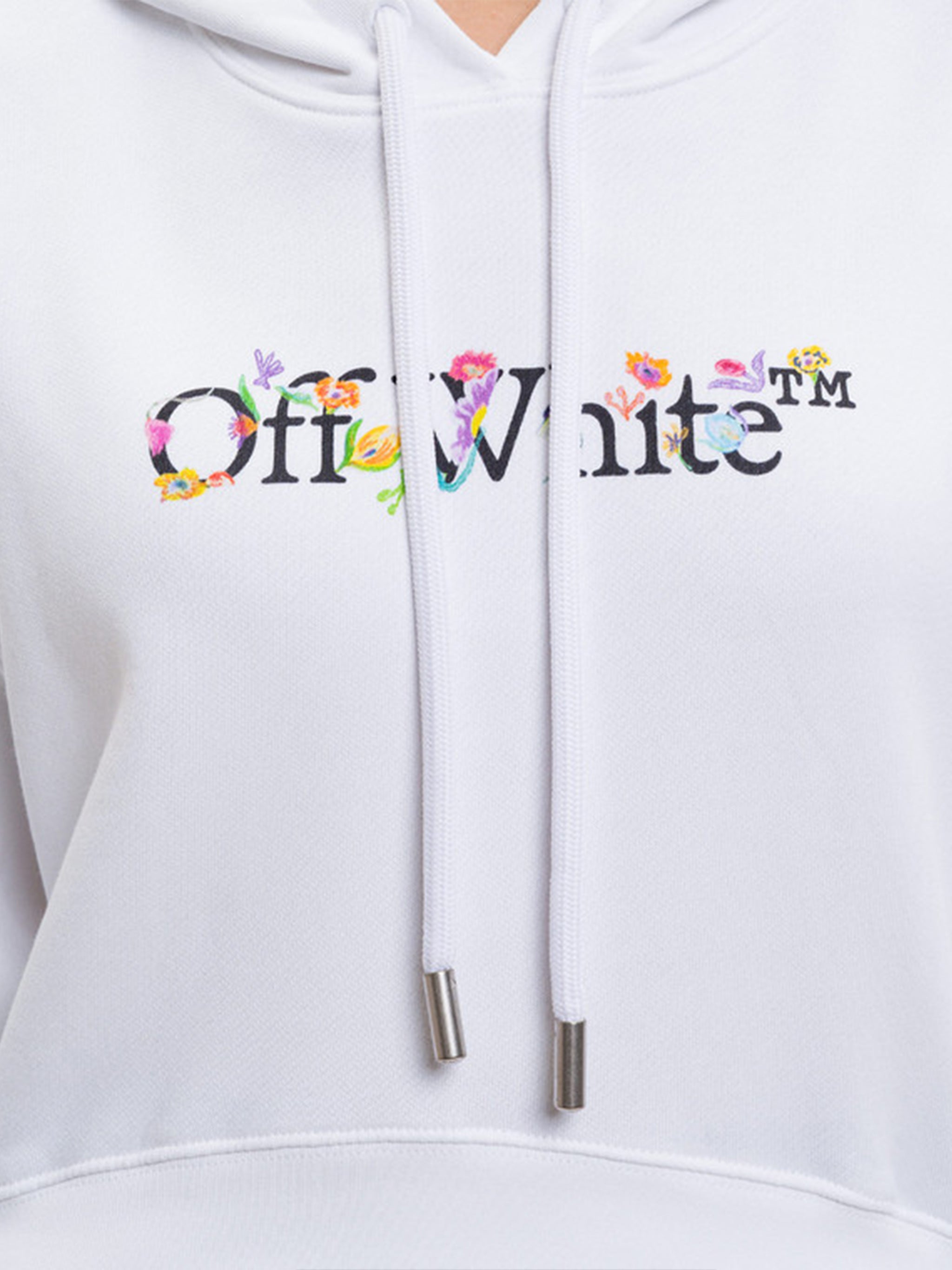 White Bookish Glowing Flower Cotton Hoodie