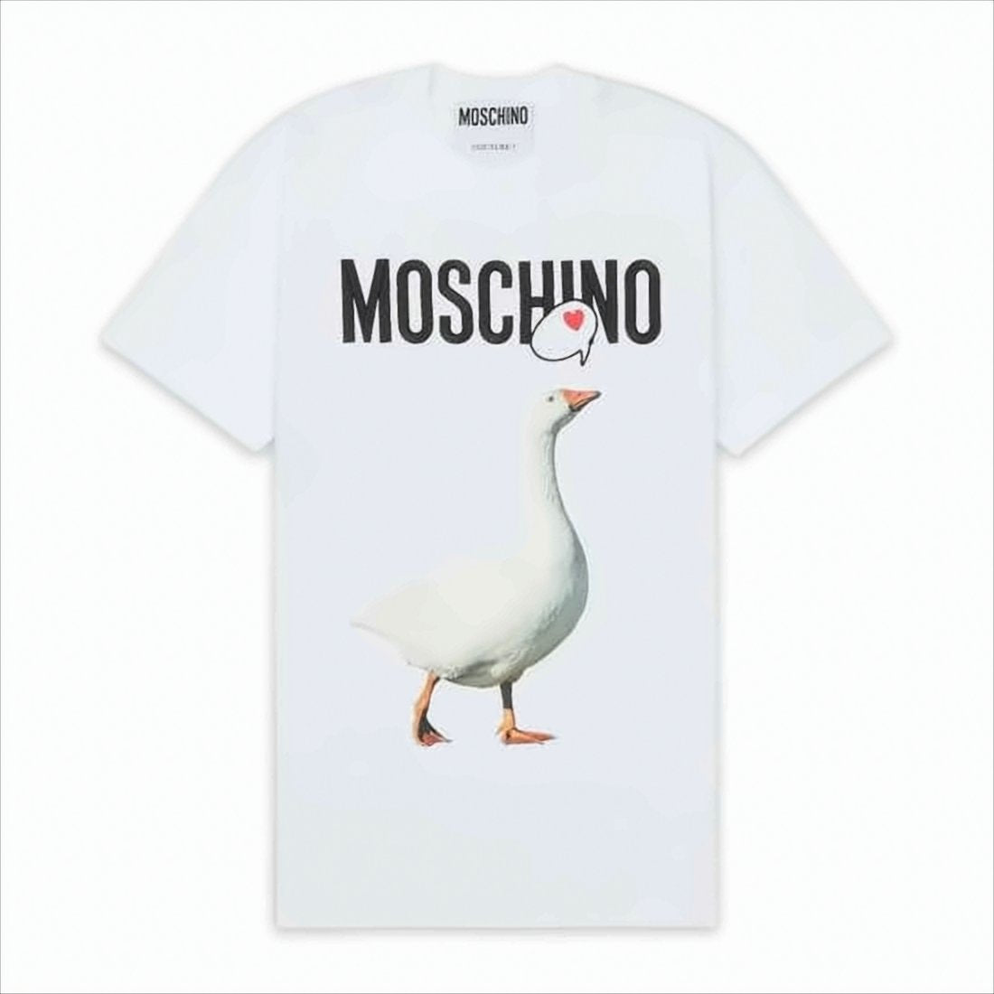 Graphic Print Cotton T-Shirt with Goose Motif