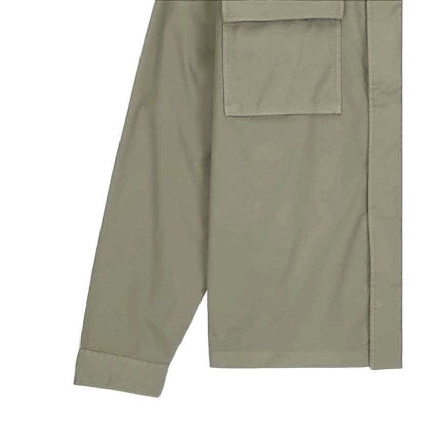 Structured Collar Long-Sleeve Shirt with Concealed Placket