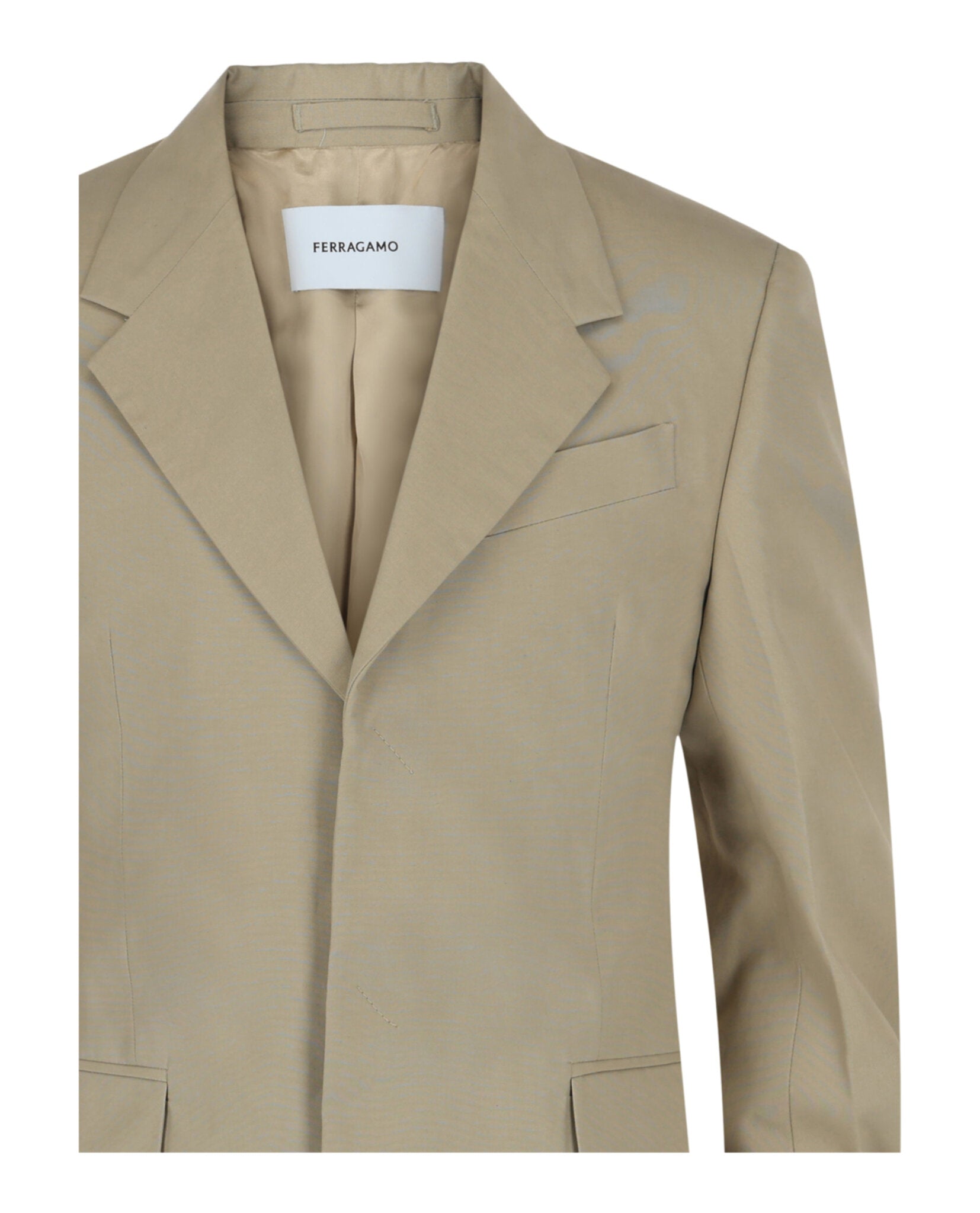Single-Breasted Cotton Blazer With Notched Lapels