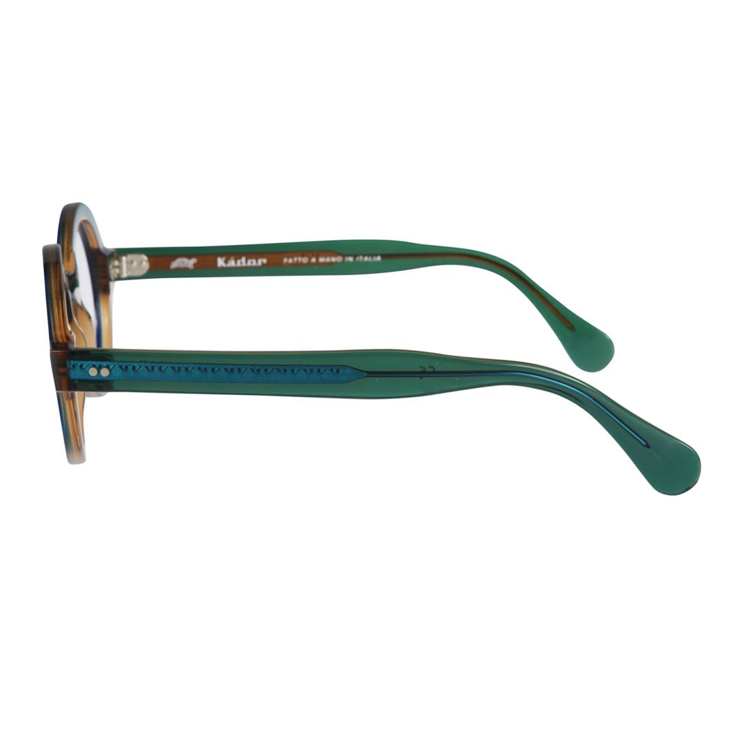 Arkistar/K-45 Translucent Teal Round Frame Sunglasses
