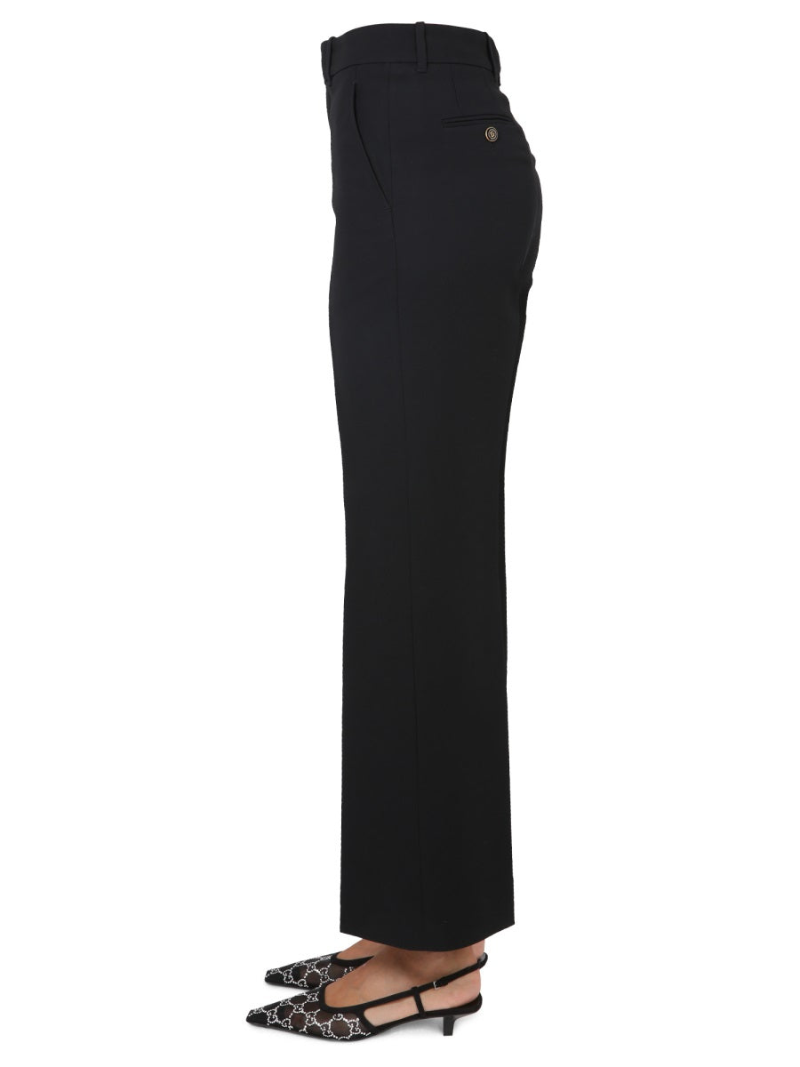 Cady Crepe Tailored Pants with Hidden Hook Closure
