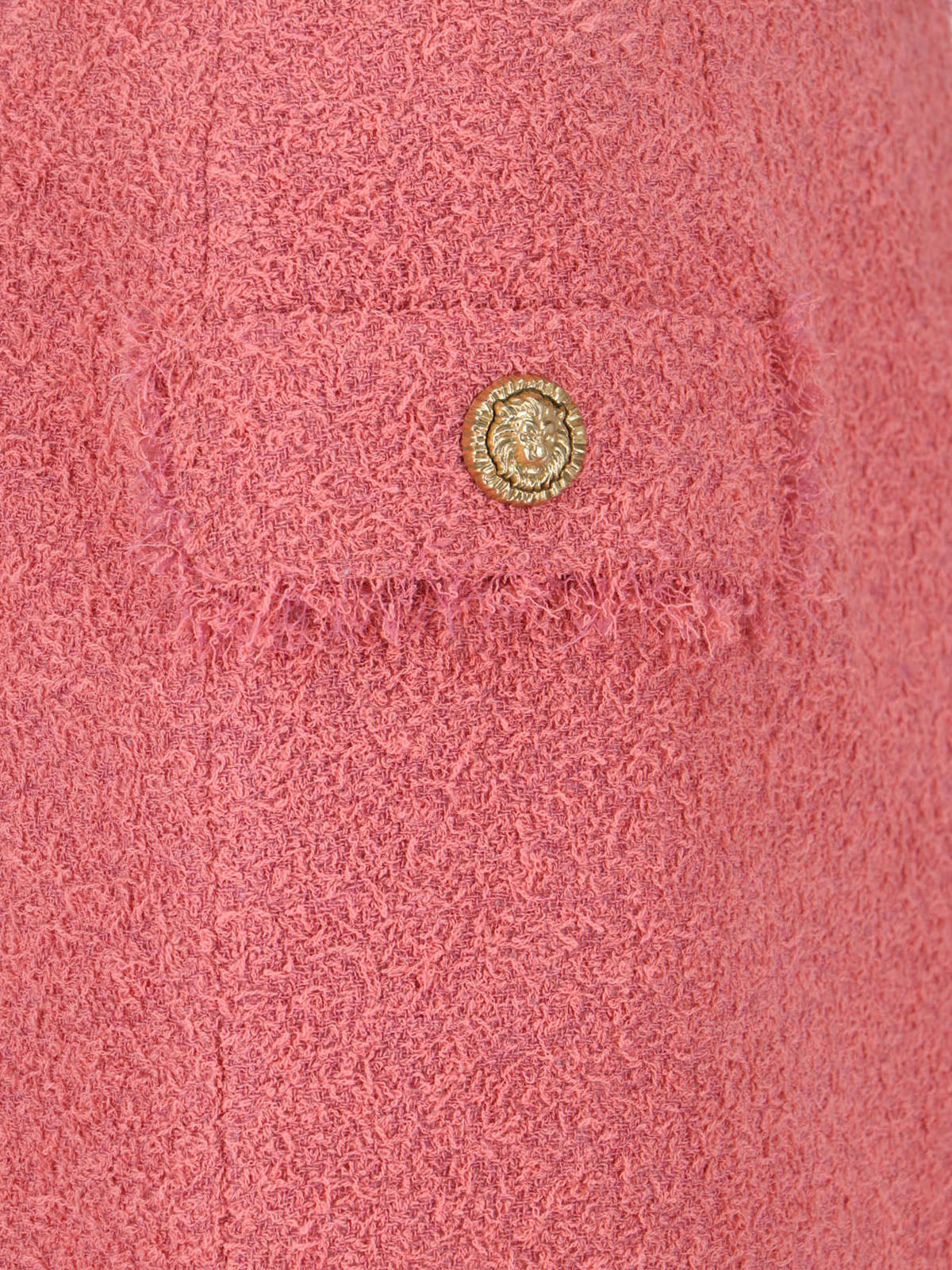 Pink Textured Tweed Mini Flap Skirt
