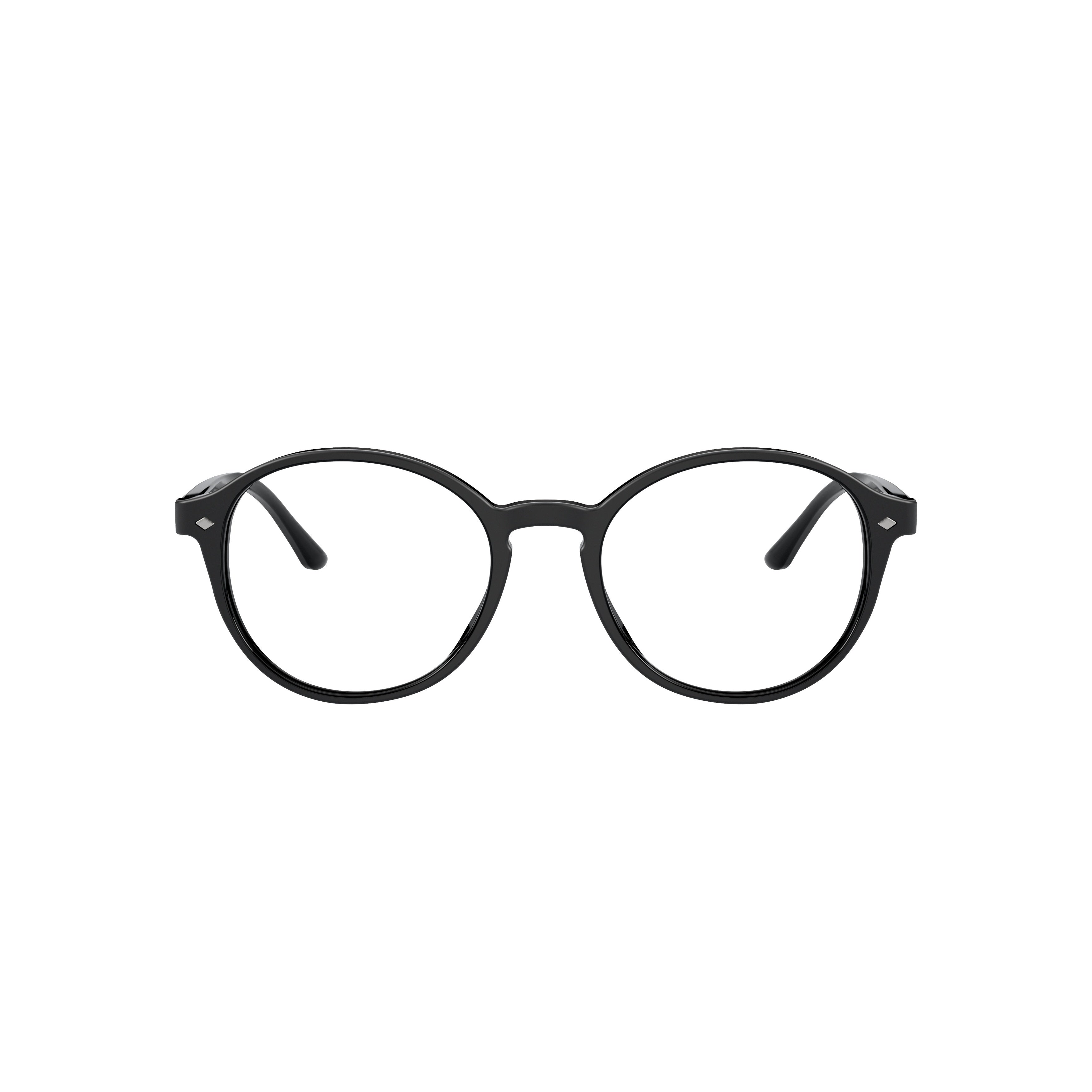 0ar7004 Classic Round Frame Eyeglasses with Polished Black Finish