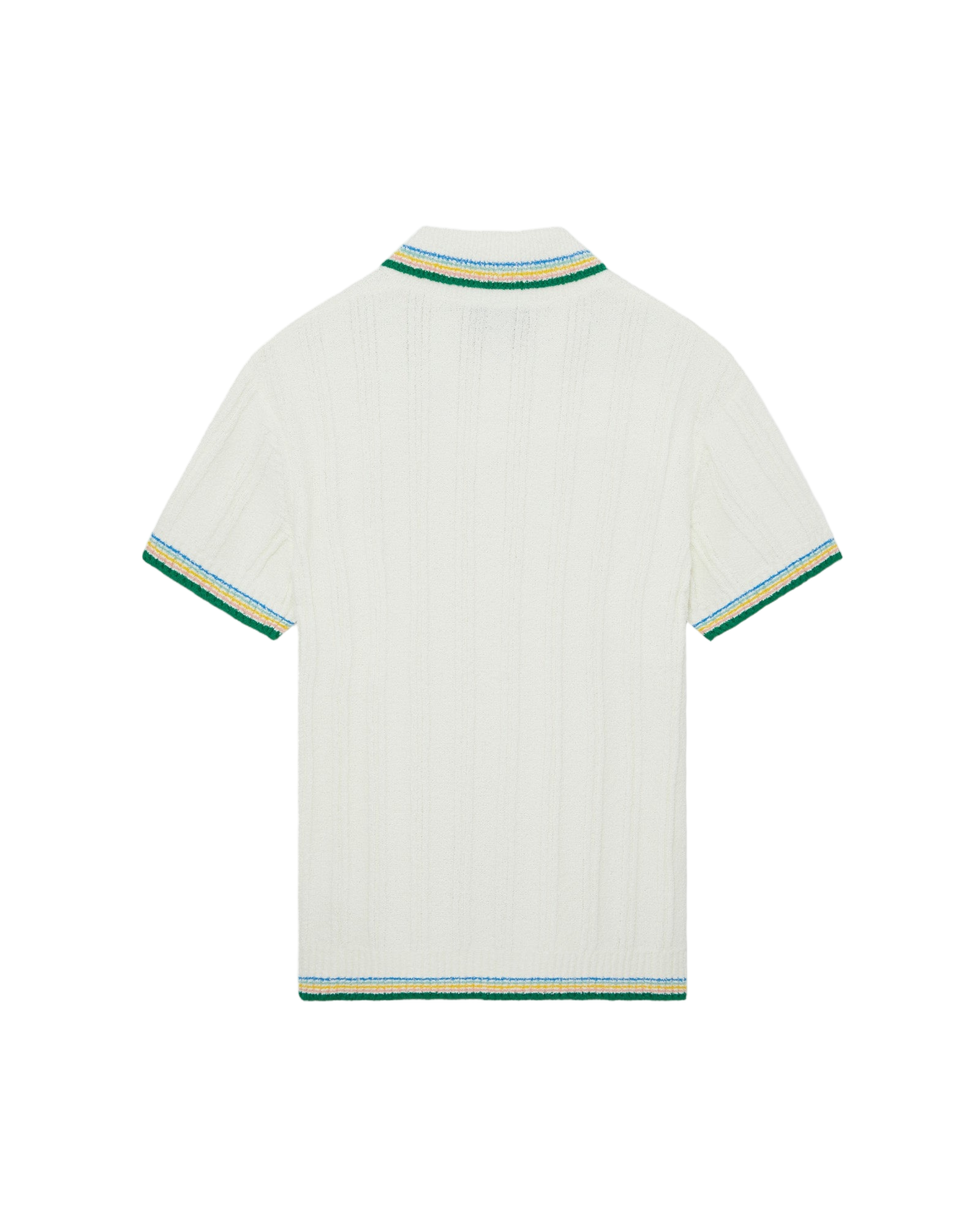 Ribbed Knit Polo Shirt