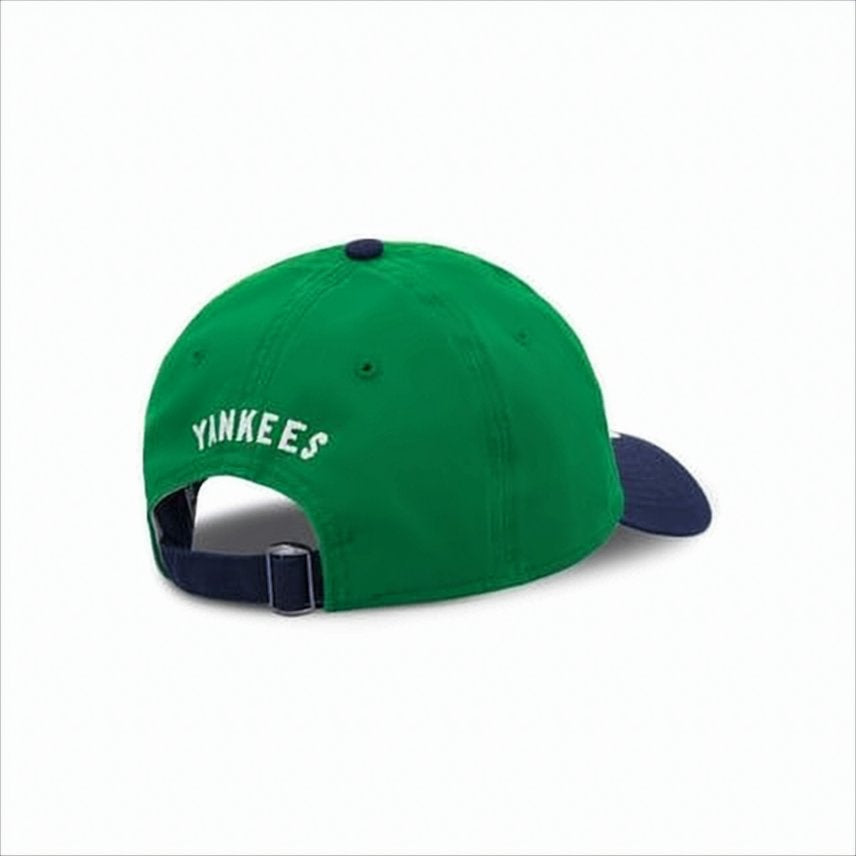 Structured Green Baseball Cap with Navy Brim